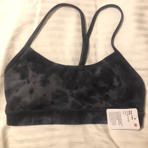 lululemon athletica Tops - Lululemon Flow Y *Nulu Bra Diamond Dye Pitch Grey